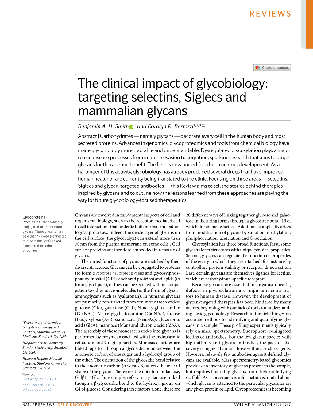 Targeting Selectins, Siglecs and Mammalian Glycans