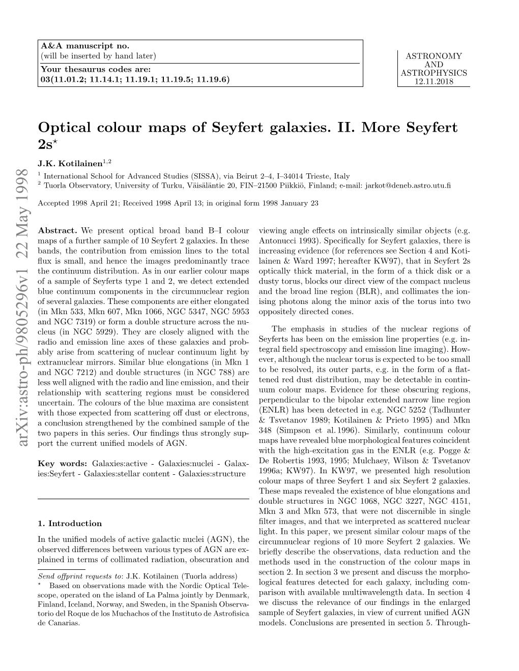 Optical Colour Maps of Seyfert Galaxies. II. More Seyfert 2S