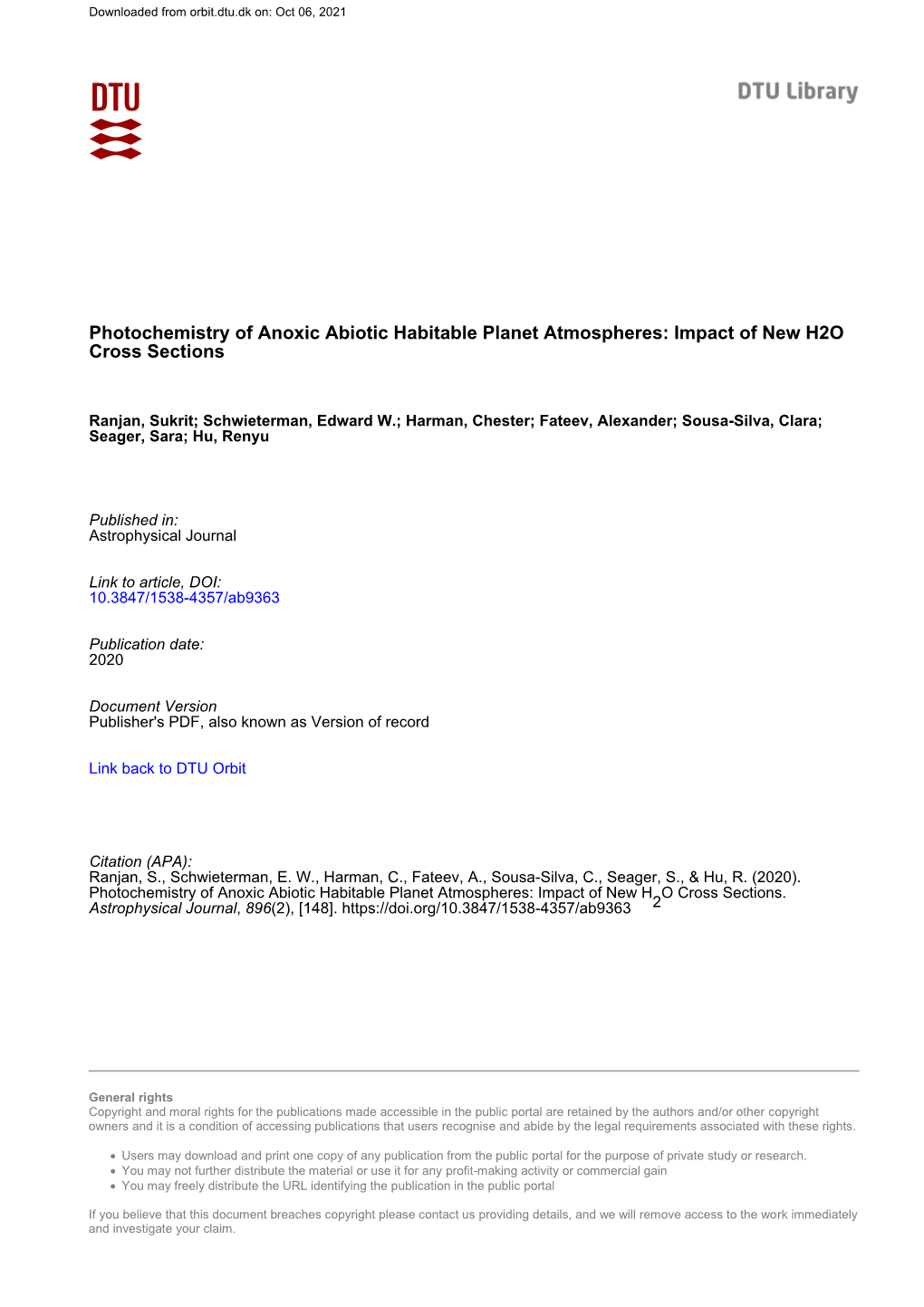 Photochemistry of Anoxic Abiotic Habitable Planet Atmospheres: Impact of New H2O Cross Sections