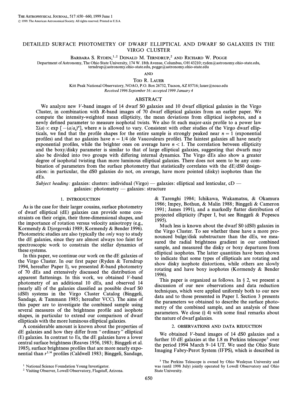 Detailed Surface Photometry of Dwarf Elliptical and Dwarf S0 Galaxies in the Virgo Cluster Barbara S