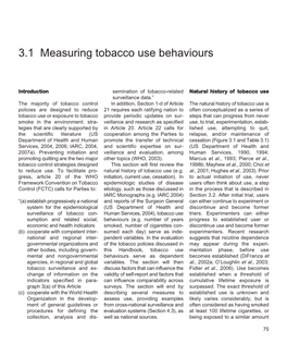 3.1 Measuring Tobacco Use Behaviours