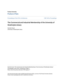 The Commercial and Industrial Membership of the University of Strathclyde Library