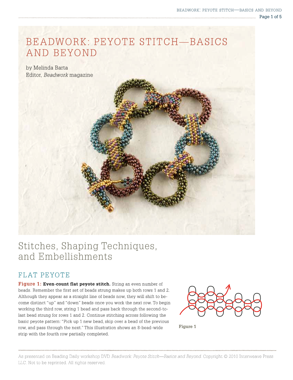 Beadwork: Peyote Stitch—Basics and Beyond Page 1 of 5