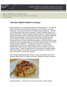 Bread Pudding Is the Quintessential New Orleans Dessert