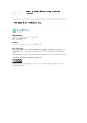South Asia Multidisciplinary Academic Journal , Free-Standing Articles 2