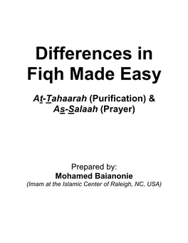 Differences in Fiqh Made Easy Part I and II