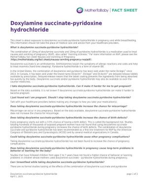 Doxylamine Succinate-Pyridoxine Hydrochloride