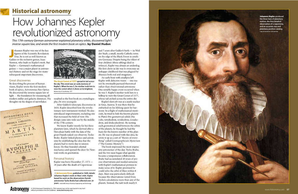 How Johannes Kepler Revolutionized Astronomy