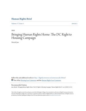 The DC Right to Housing Campaign Meetali Jain