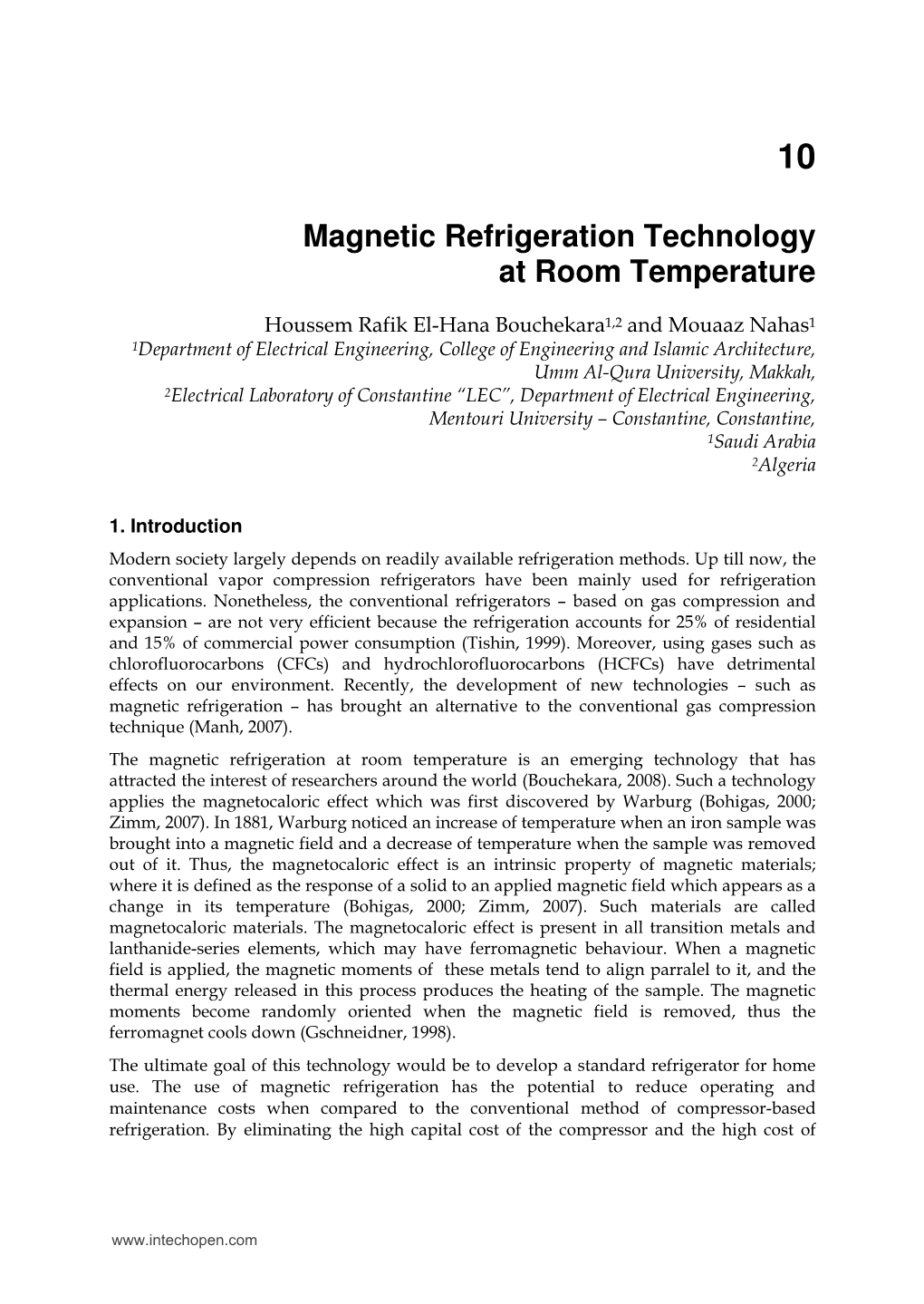 Magnetic Refrigeration Technology at Room Temperature