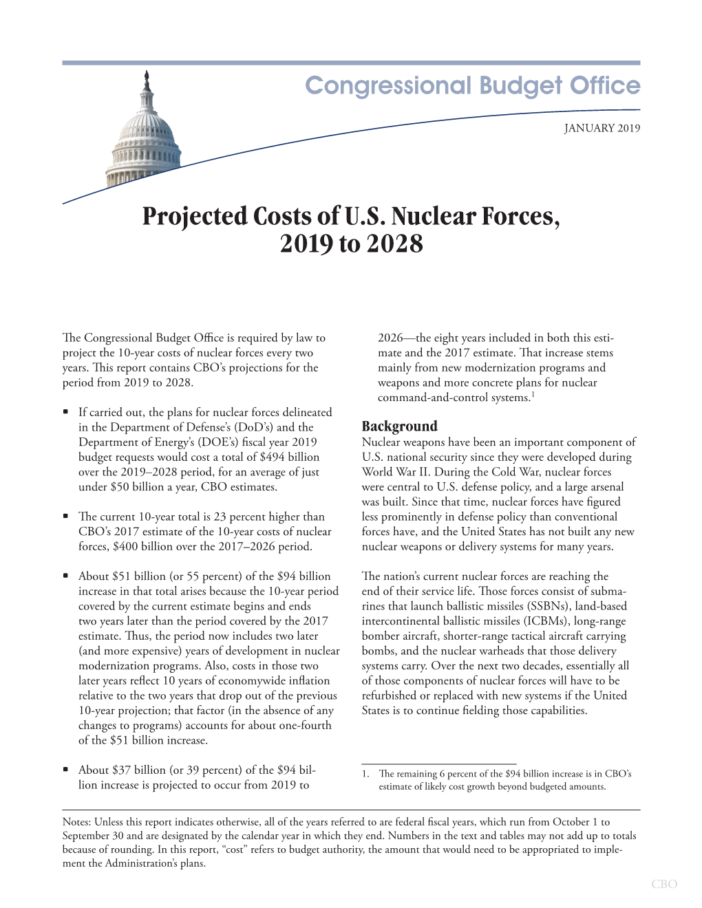 Projected Costs of U.S. Nuclear Forces, 2019 to 2028