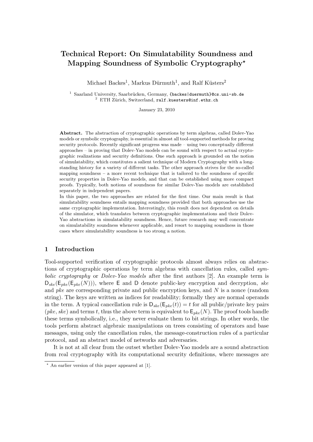 Technical Report: on Simulatability Soundness and Mapping Soundness of Symbolic Cryptography⋆