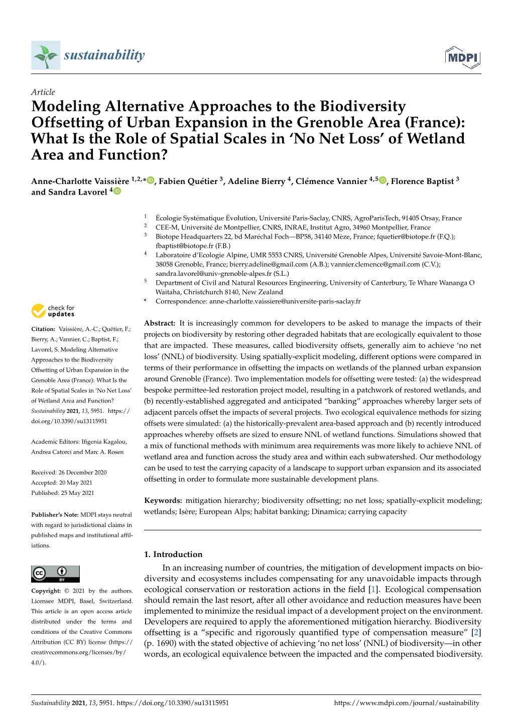 Modeling Alternative Approaches to the Biodiversity Offsetting of Urban