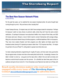 The Best New Season Network Pilots by Steve Sternberg