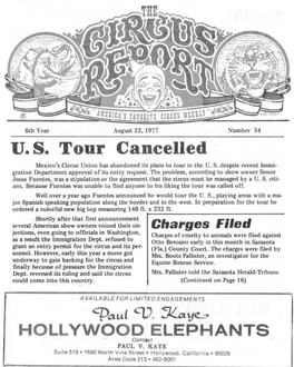 Circus Report, August 22, 1977, Vol. 6, No. 34