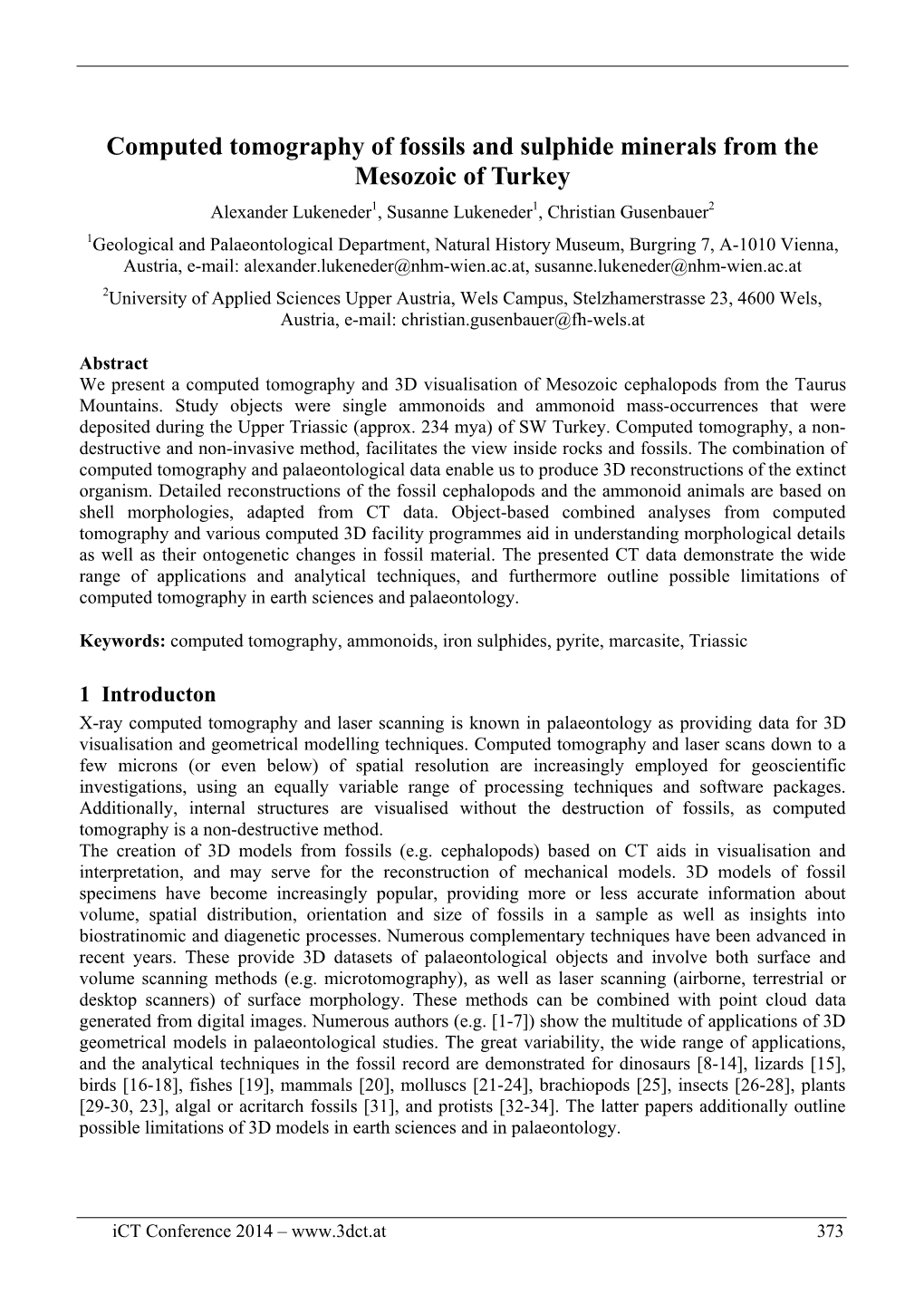 Computed Tomography of Fossils and Sulphide Minerals from the Mesozoic of Turkey