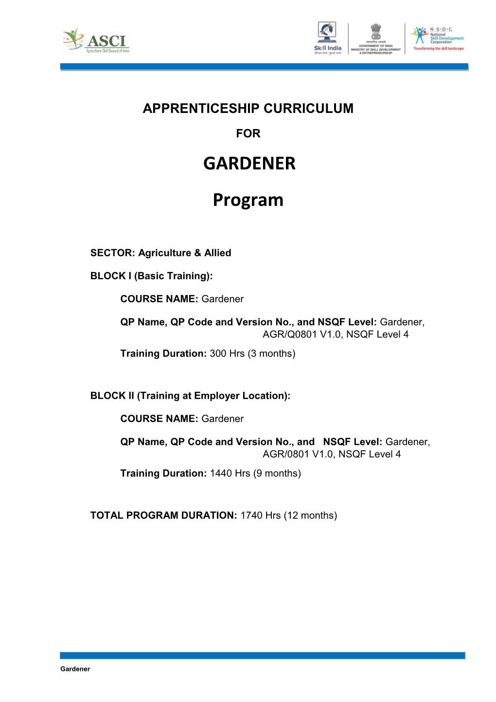 GARDENER Program