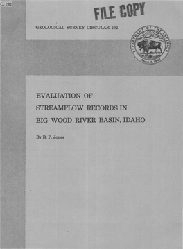 Evaluation of Streamflow Records in Big Wood River Basin, Idaho