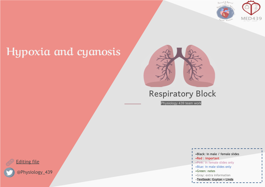Hypoxia and Cyanosis Respiratory Block