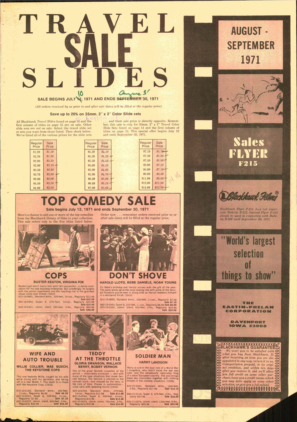 TOP COMEDY SALE Sale Begins July 12, 1971 and Ends September 30, 1971 Big.Ek1ujwk Flym F-215 Dves 1101 Super­ ,Xde Bulletin B-219