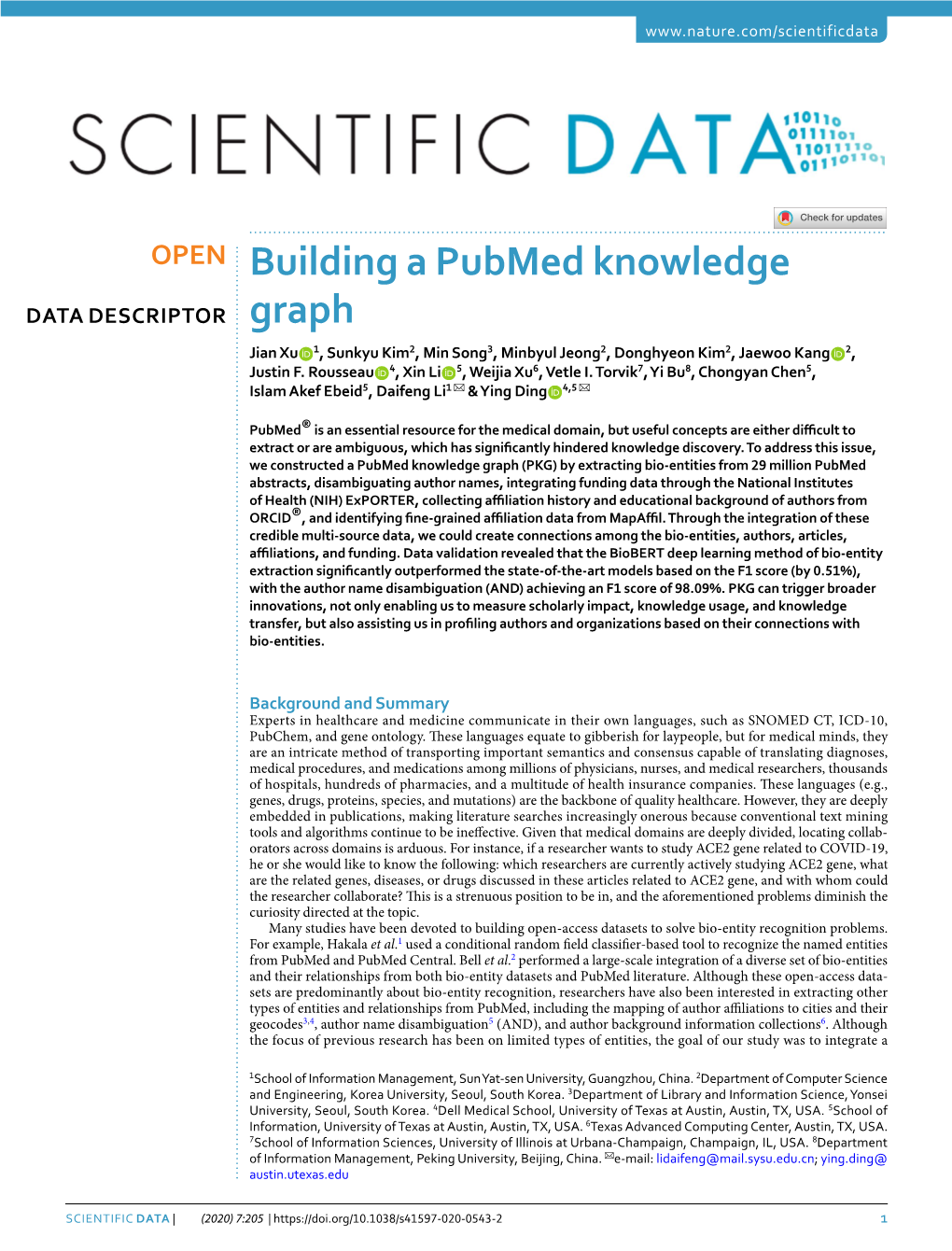 Building a Pubmed Knowledge Graph