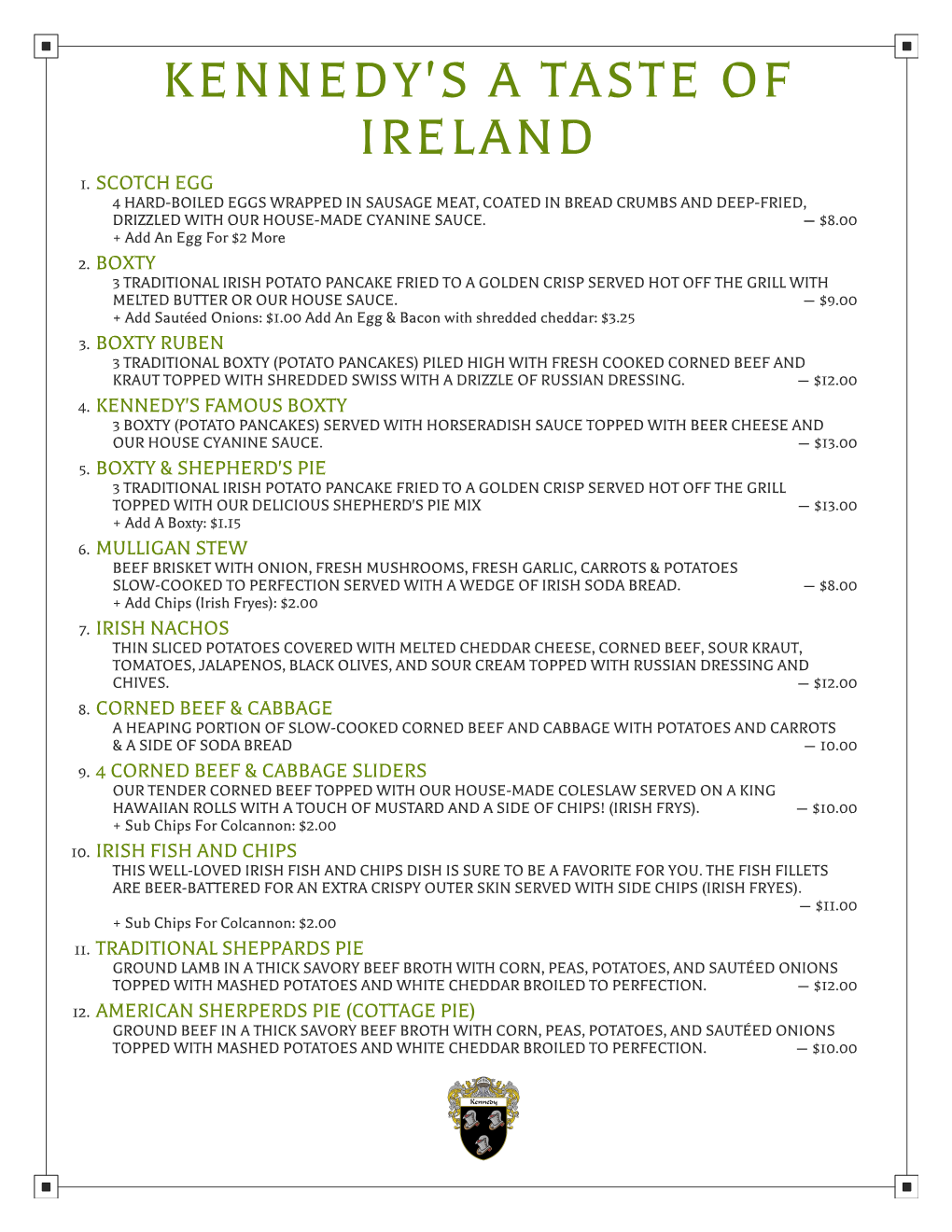 Kennedy's a Taste of Ireland 1