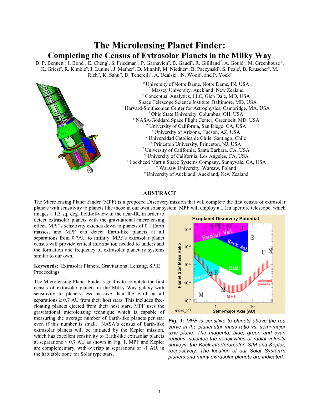 The Microlensing Planet Finder: Completing the Census of Extrasolar Planets in the Milky Way D