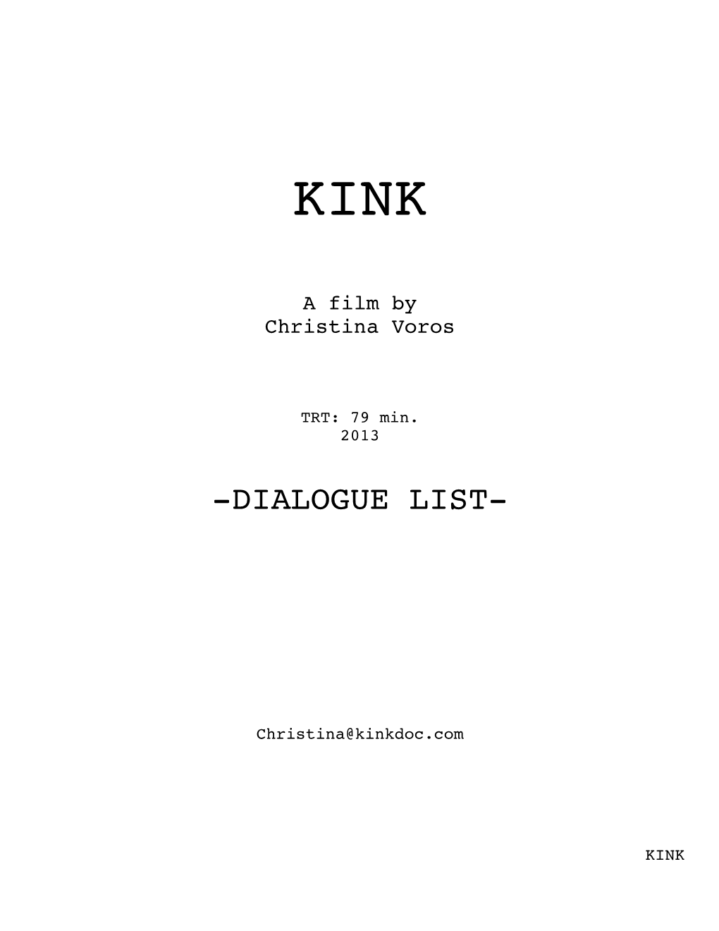 Kink Dialogue List
