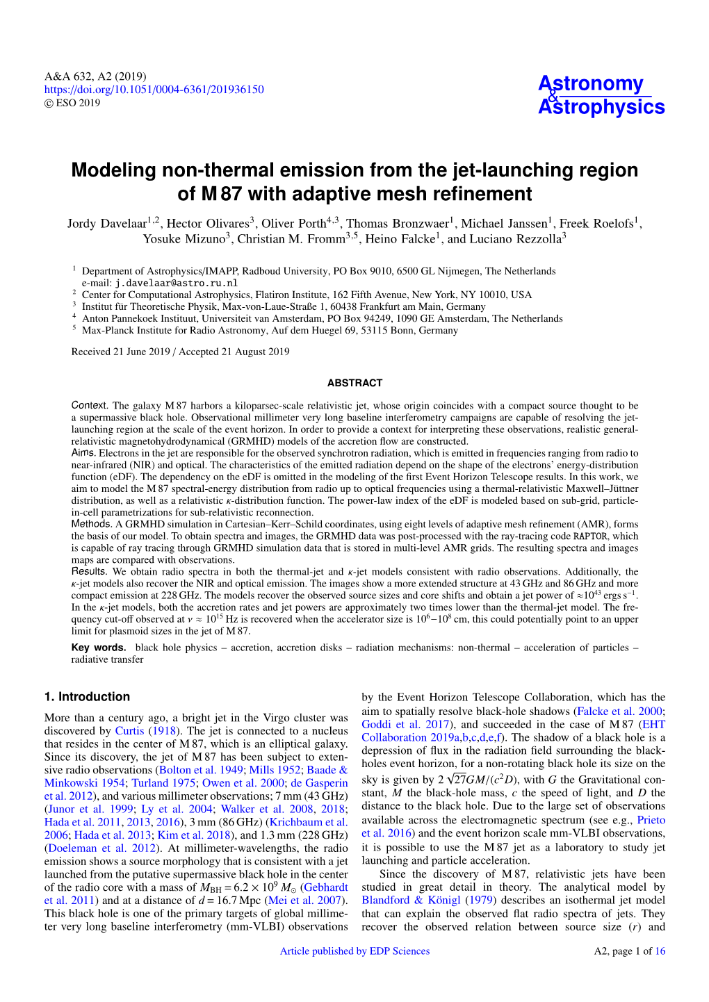 Modeling Non-Thermal Emission from the Jet