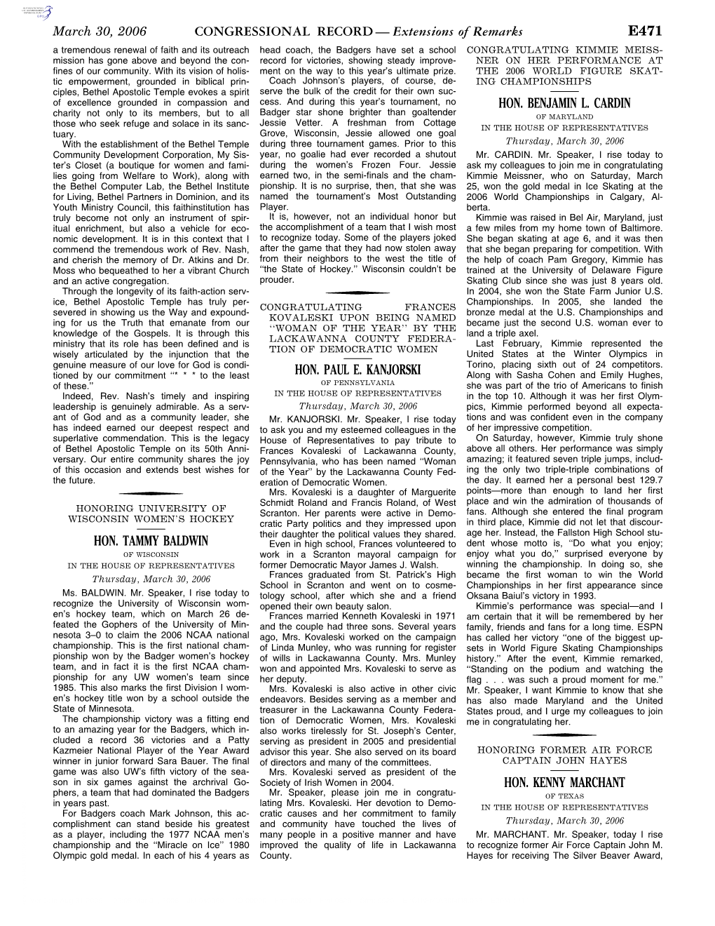 CONGRESSIONAL RECORD— Extensions of Remarks E471 HON