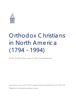 Orthodox Christians in North America (1794 - 1994)