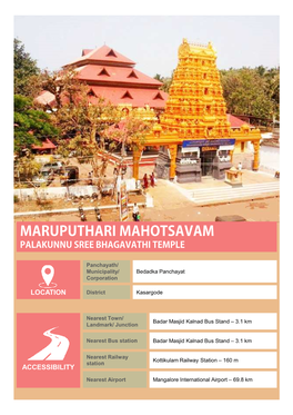 Maruputhari Mahotsavam Palakunnu Sree Bhagavathi Temple