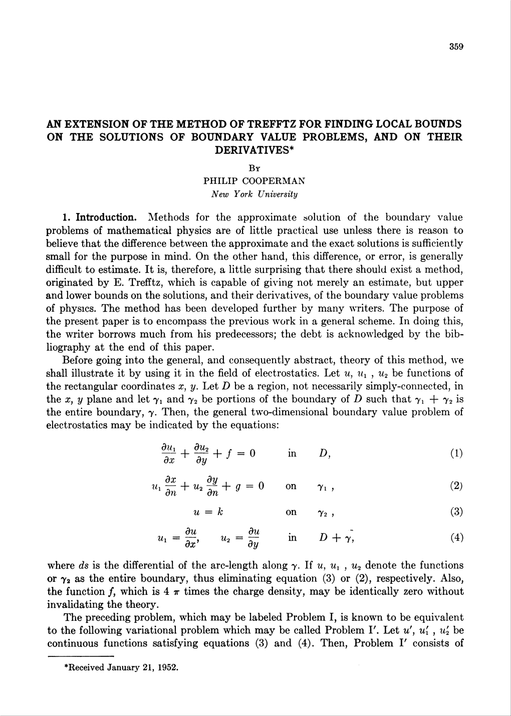 An Extension of the Method of Trefftz for Finding Local