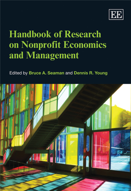 Handbook of Research on Nonprofit Economics and Management