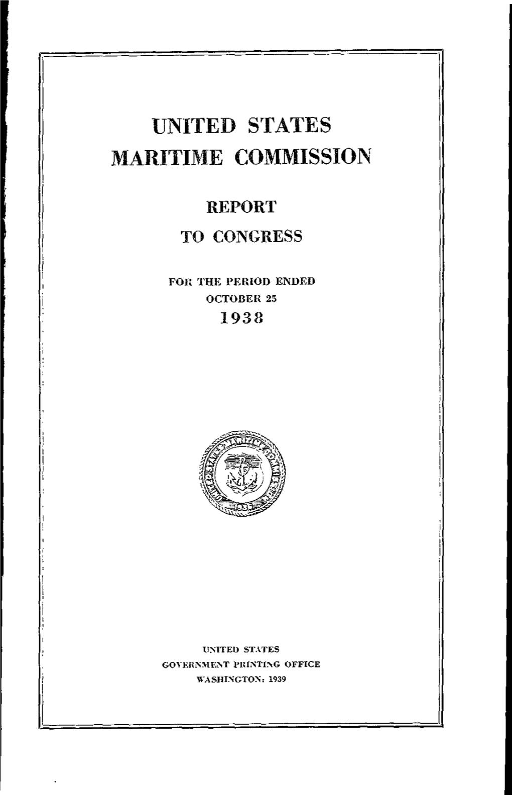 Annual Report for Fiscal Year 1938