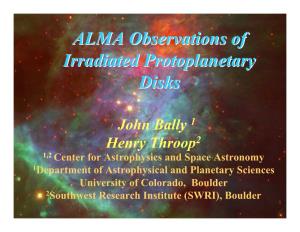 ALMA Observations of Irradiated Protoplanetary Disks