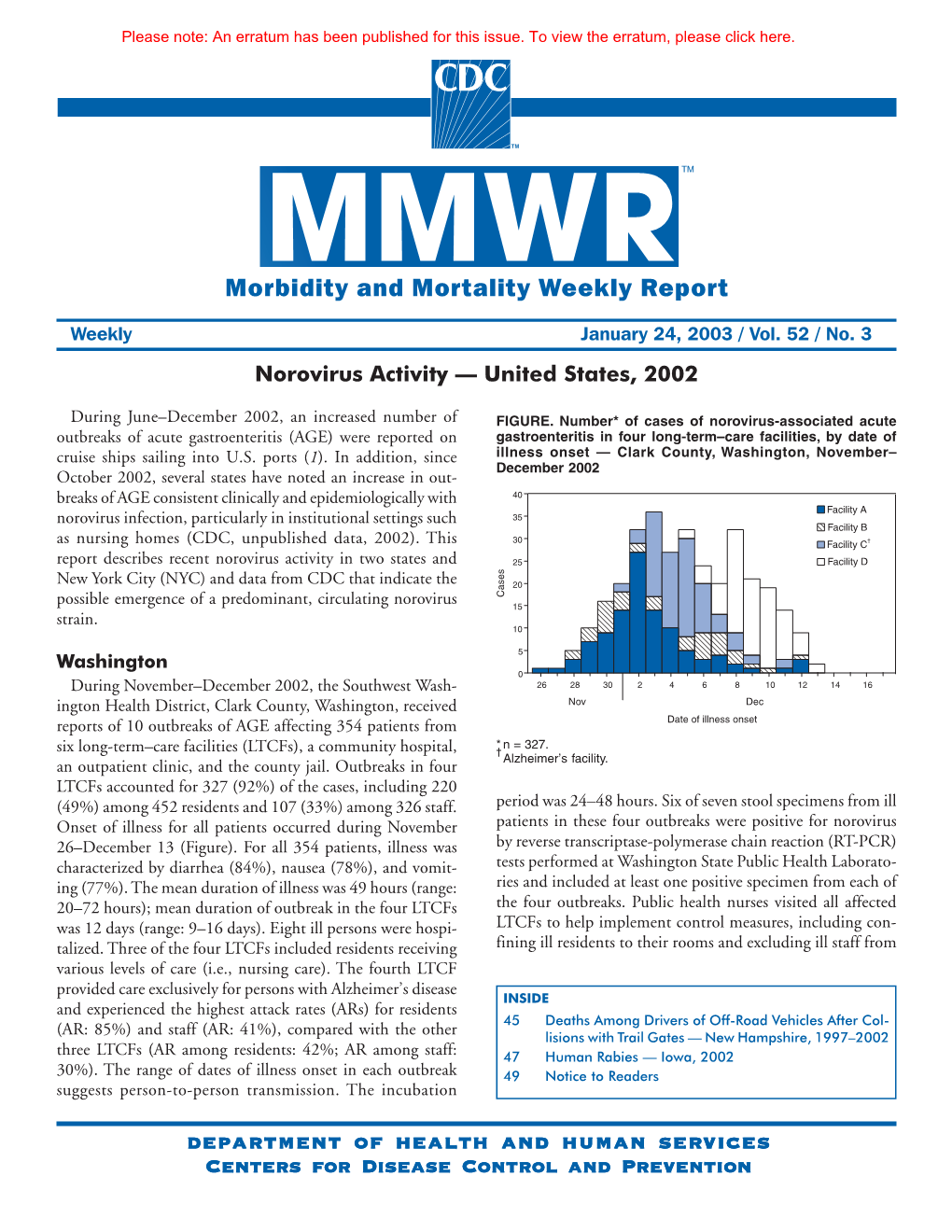 Morbidity and Mortality Weekly Report