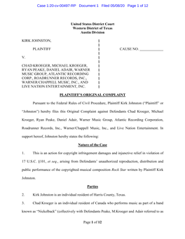 Page 1 of 12 United States District Court Western District of Texas