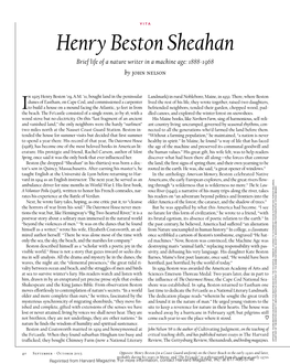 Henry Beston Sheahan Brief Life of a Nature Writer in a Machine Age: 1888-1968 by John Nelson