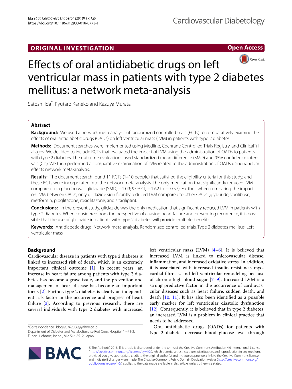 Effects of Oral Antidiabetic Drugs on Left Ventricular Mass in Patients with Type 2 Diabetes Mellitus: a Network Meta-Analysis