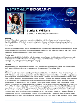Sunita L. Williams (Captain, U.S