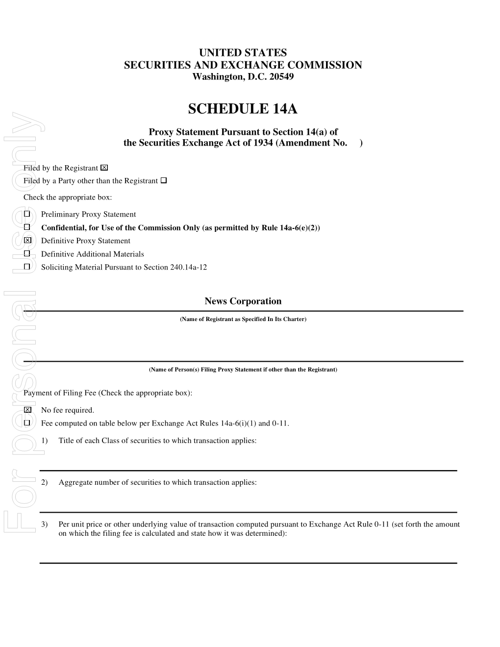 Proxy Statement Pursuant to Section 14(A) of the Securities Exchange Act of 1934 (Amendment No