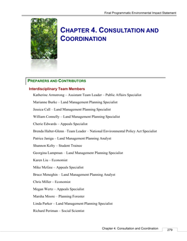 Chapter 4. Consultation and Coordination
