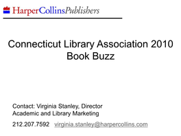 Connecticut Library Association 2010 Book Buzz