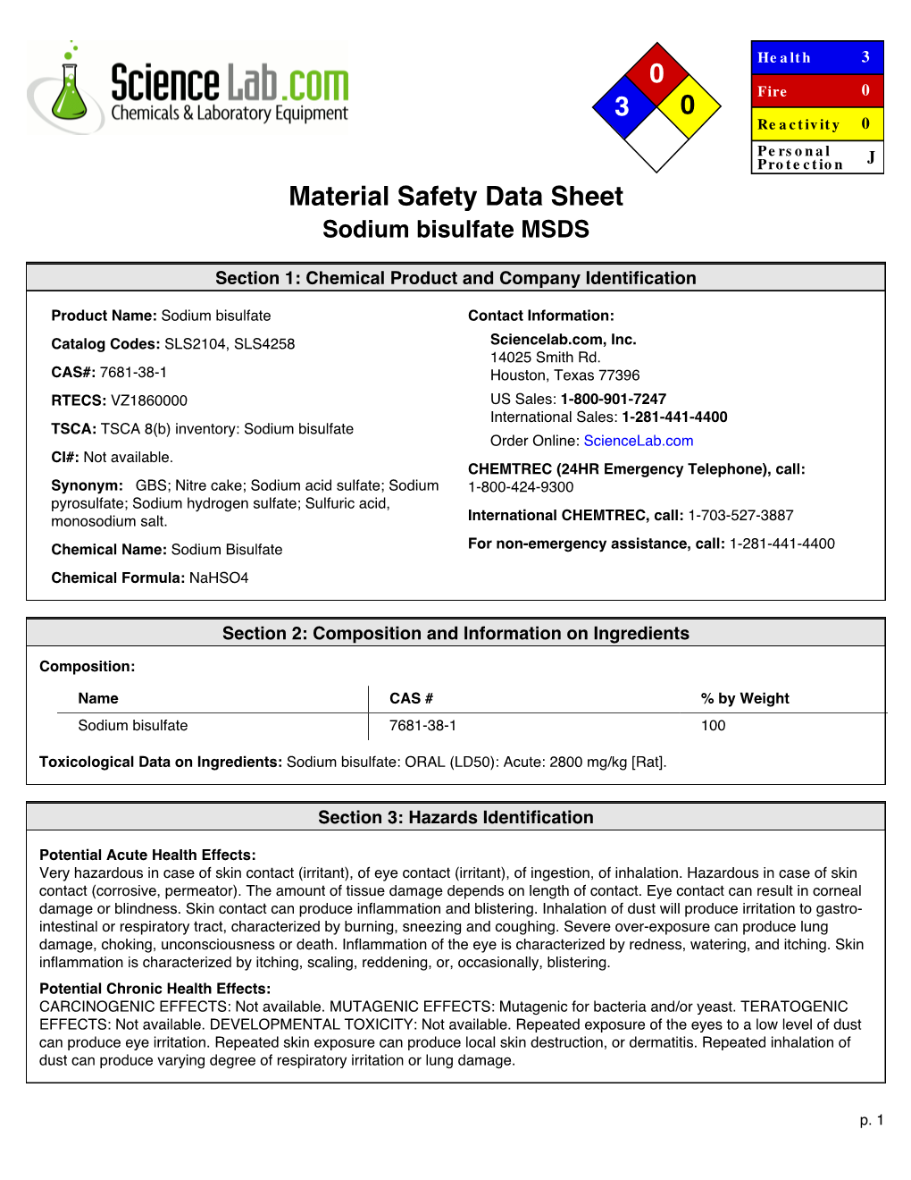 Sodium Bisulfate.Pdf