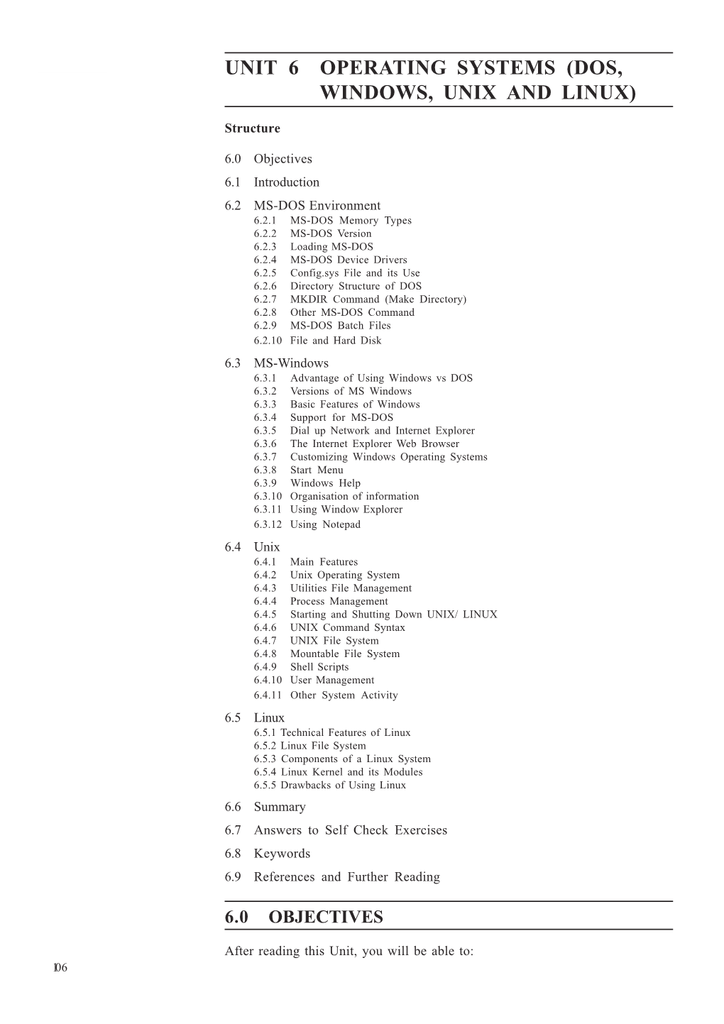 Unit 6 Operating Systems (Dos, Windows, Unix and Linux)