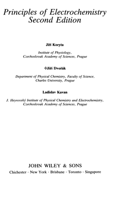 Principles of Electrochemistry Second Edition