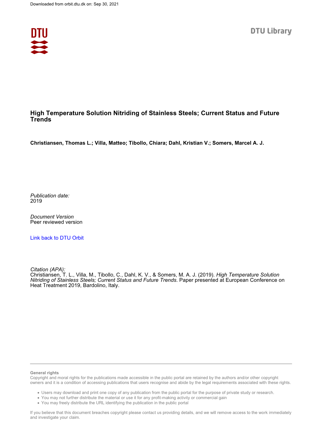 High Temperature Solution Nitriding of Stainless Steels; Current Status and Future Trends