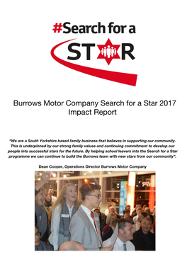 Burrows Motor Company Search for a Star 2017 Impact Report