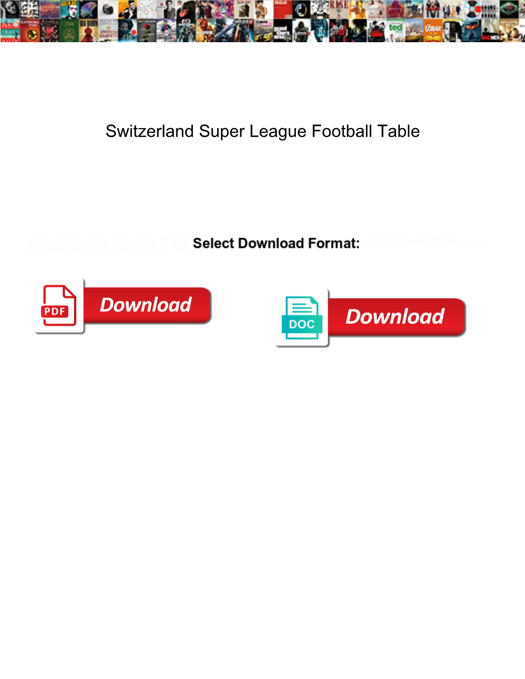 Switzerland Super League Football Table